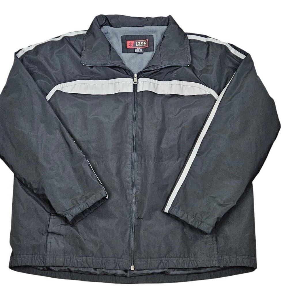 Izod PerformX Black Full Zip Fleece Lined Weatherproof‎ Jacket Coat Size XLarge